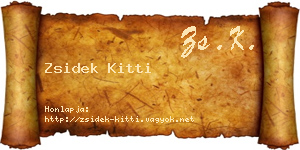 Zsidek Kitti névjegykártya