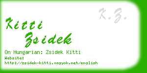 kitti zsidek business card